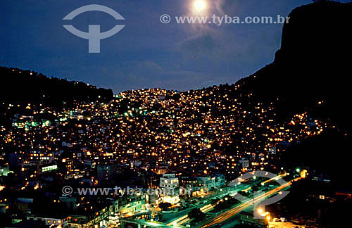  Rocinha (popular neighbourhood) at night - slum -  Rio de Janeiro city - Rio de Janeiro state - Brazil 
