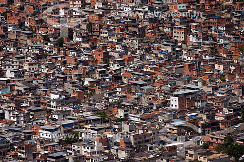  Aerial view of favela - Rio de Janeiro city - Rio de Janeiro state - Brazil 