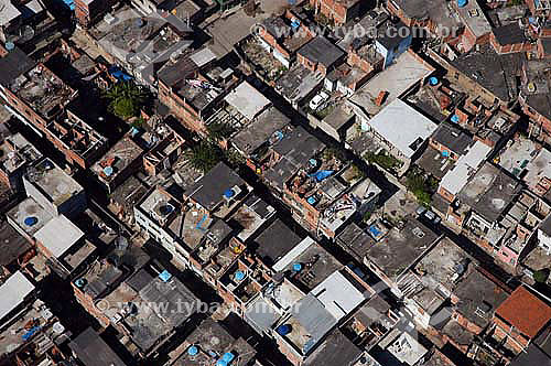  Aerial view of favela - Rio de Janeiro city - Rio de Janeiro state - Brazil 