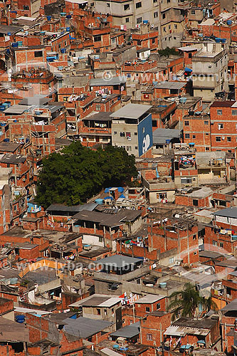  Aerial view of the Favela of Rocinha - Rio de Janeiro city - Rio de Janeiro state - Brazil 
