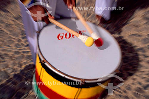  Percussion instrument - Hand playing detail -  Olodum - Salvador city -  Bahia state - Brazil 