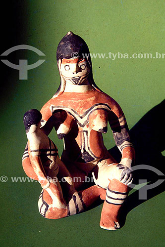 Craftwork - Caraja ceramics - Mother and child figure 