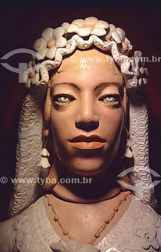  Ceramics handmade - craftwork - Bride figure - author:  Amaro Rodrigues - Pontal Museum - Recreio dos Bandeirantes neighbourhood - Rio de Janeiro city - Rio de Janeiro state - Brazil 