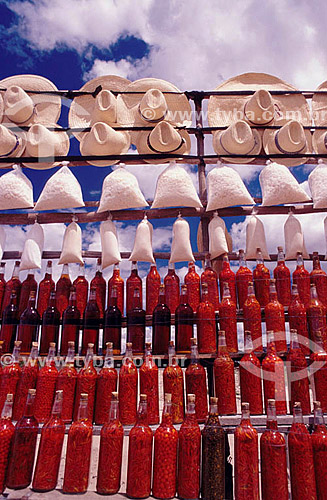  Peppers in bottles and hats of straw  - Brazil