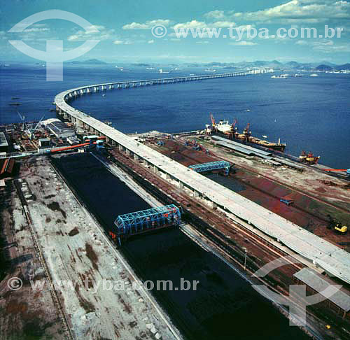  Construction of Rio-Niteroi bridge - Rio de Janeiro state - Brazil - 1973 