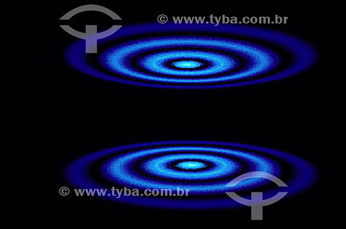  Computer effect: concentric spheres of blue light 