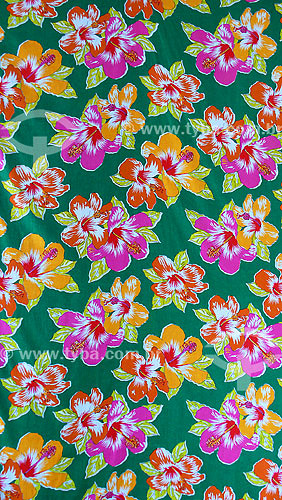  Fabric with flowers print - Pernambuco state - Brazil - 09/2007 