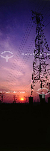  Industrial - Sunset - Electric tower -Tucurui - Para state - Brazil 