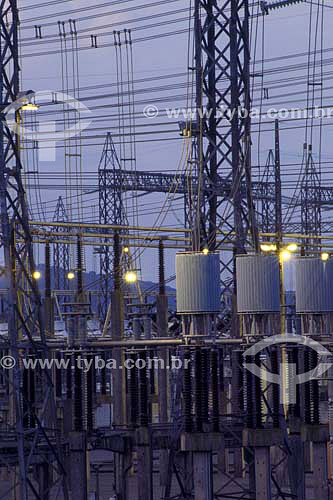  Electrical transmission towers (Electric energy) - high-voltage transmission lines -Itaipu - Parana - Brazil - 2004 