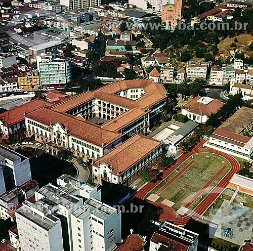  Aerial view of the Instituto de Educaçao (Institute of Education) - the building in the center of the photo - tradicional school of Rio de Janeiro city - Rio de Janeiro state - Brazil 