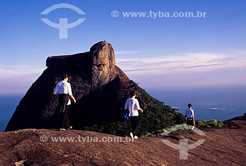  People trakking at Rock of Gavea* - Rio de Janeiro city - Rio de Janeiro state - Brazil  * The Rock of Gavea is a National Historic Site since 08-08-1973. 