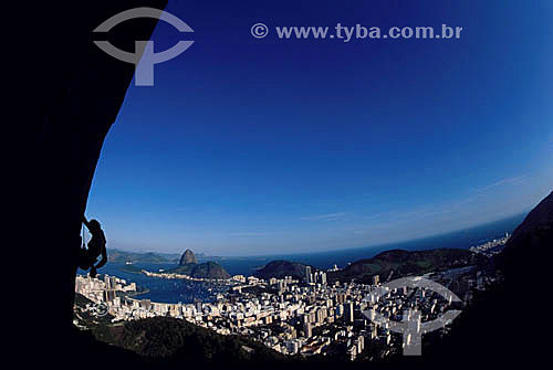  Climbing at Dona Marta Viewpoint - Rio de Janeiro city - Rio de Janeiro state - Brazil 