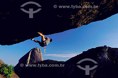  Marco Vidon (Released 40) - Via Nosferatus - climbing at Babilonia Mountain - Urca - Rio de Janeiro - RJ - Brazil  