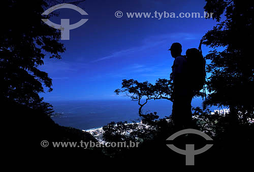  Trekking at Rock of Gavea* - aerial view of the Barra da Tijuca Beach from the Rock of Gavea - Rio de Janeiro city - Rio de Janeiro State - Brazil  *The Rock of Gavea is a National Historic Site since 08-08-1973. 