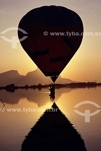  Ballooning - A balloon and its reflection in the water 