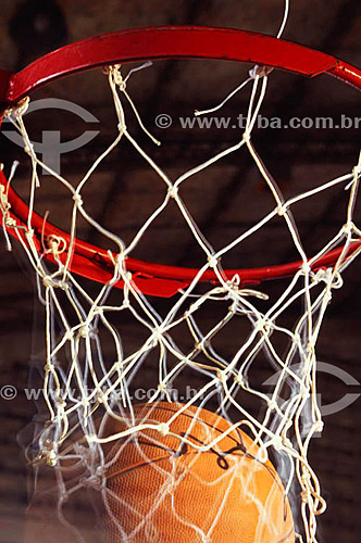  Basketball - ball on basket 