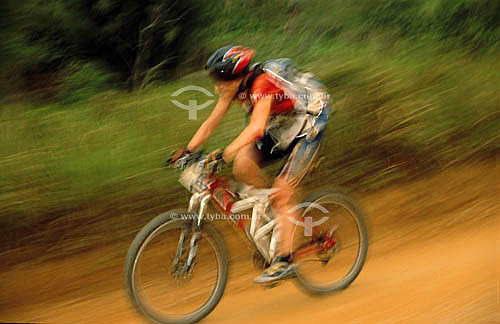  Man riding the bike - Mountain-bike race at the Eco Rio 2001 - Rio de Janeiro city - Rio de Janeiro state - Brazil 