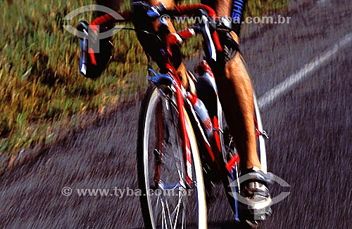  Sport - cycling - detail of the cyclist on the bicycle 