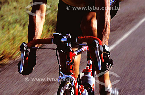  Sport - cycling - detail of the cyclist riding the bicycle 