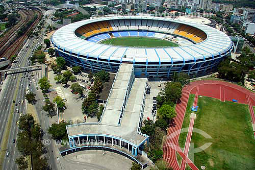  Aerial view of the Maracana Stadium* - Maracana neighbourhood - Rio de Janeiro city - Rio de Janeiro state - Brazil - November 2006  * The Stadium is a National Historic Site since 12-26-2000. 