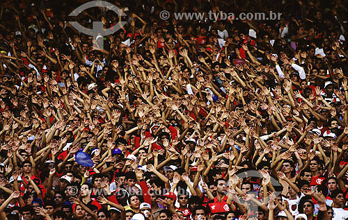  Flamengo fans crowd at Maracana (Mario Filho Journalist Stadium) - Rio de Janeiro city - Rio de Janeiro state - Brazil 