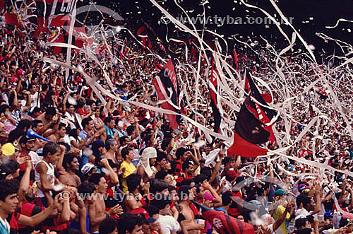  Soccer game - Flamengo Football Club cheering - Maracana Stadium - Maracana neighbourhood - Rio de Janeiro city - Rio de Janeiro state - Brazil 