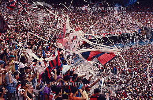  Soccer game - Flamengo Football Club cheering - Maracana Stadium - Maracana neighbourhood - Rio de Janeiro city - Rio de Janeiro state - Brazil 