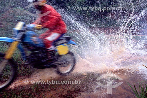  Motorcycling / Motocross - pilot on the moto during the race 