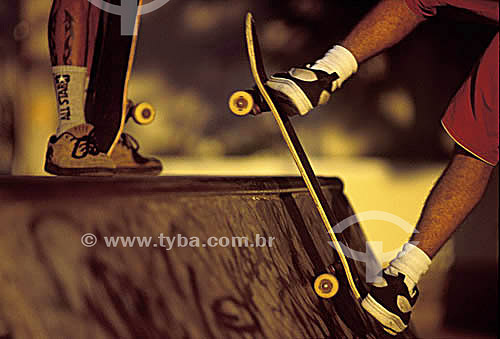  Sports - Skateboarding - detail of the feet of the man on the skate - Rio de Janeiro city - Rio de Janeiro state - Brazil 