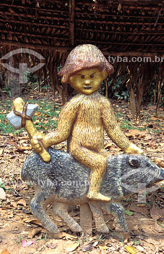  Rite and legend: Caboclinho da Mata, character of the Amazonian folklore - Chico Mendes Environmental Park - Rio Branco city - Acre state - Brazil 