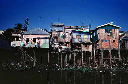  Slum on stilts in Manaus city - Amazonas state - Brazil 