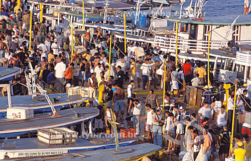  The harbor of Manaus city* - Amazonas state - Brazil - october/2003  *The architectural joint of the harbor is a National Historic Landmark since 14-10-1987. 