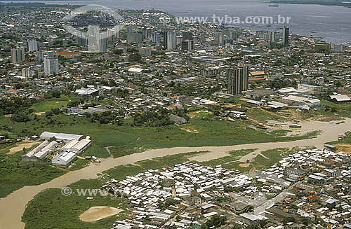  Aerial view of Manaus city with a 