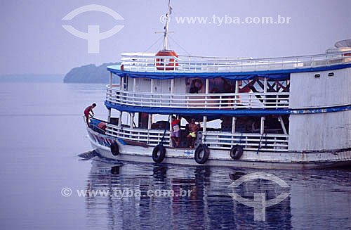  Boat to transport people - Rio Negro (Black River) - Aazonas state - Amazonian region - Brazil 