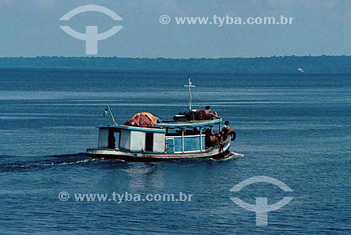  Boat to transport people - Rio Negro (Black River) - Amazonas state - Amazonian region - Brazil 