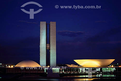  National Congress Building by night - Brasilia city* - Federal District - Brazil  *The city of Brasilia is World Patrimony for UNESCO since 12-11-1987. 