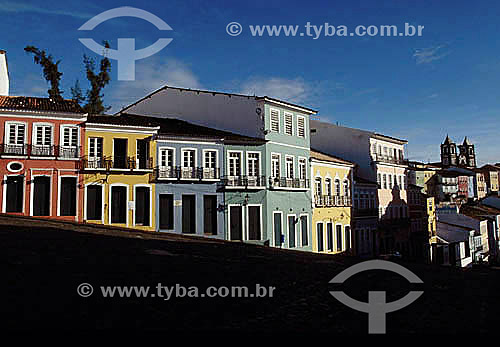  Colored facades on Pelourinho - Salvador city* - Bahia state - Brazil  * The city is a UNESCO World Heritage Site since 12-06-1985. 