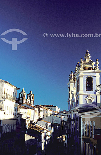  Nossa Senhora do Rosario dos Pretos Church (1) to the right at Pelourinho - Salvador city (2) - Bahia state - Brazil  (1) The church is a National Historic Site since 17-06-1938.    (2) The city is a UNESCO World Heritage Site since 06-12-1985. 