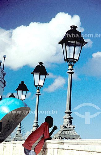  Boy looking at the landscape - Salvador city* - Bahia state - Brazil  *The city is a UNESCO World Heritage Site since 06-12-1985. 