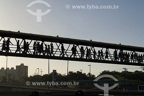  People crossing catwalk at Salvador city - Bahia state - Brazil 