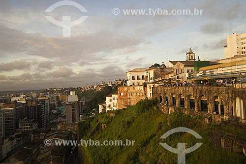  View of Cidade Alta and Cidade Baixa - Salvador city - Bahia state - Brazil 