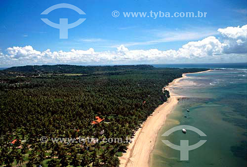  Aerial view of Valença beach - Bahia state - Brazil 