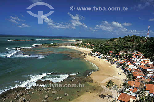  Sea with coral reef - First, second and third beaches - Morro de Sao Paulo city - Bahia state coast - 1999  - Cairu city - Bahia state (BA) - Brazil