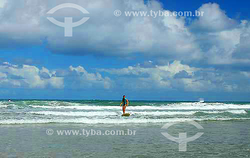  Surfer at Engenhoca beach - Itacare city - Bahia state - Brazil - Costa do Cacau Coast - January 2006 