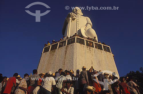  Pilgrims to the feet of the giant statue of Statue of Padre Cicero Priest - Juazeiro do Norte - Ceara state - Brazil 