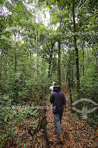 Tourists at a track in Ema´s National Park - Goias State - Brazil 