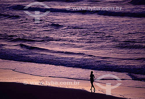  Woman at the beach - Sao Luis city* - Maranhao State - Brazil  *The city is World Heritage for UNESCO since 12-04-1997 and the architectural and town planning group of the city is National Historic Site since 03-13-1974. 