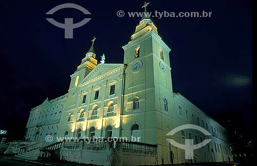  Arquiepiscopal Palace at night, old Our Lady of Light church - Sao Luiz city - Maranhao state - Brazil 