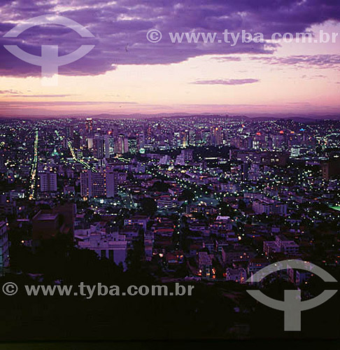  Aerial view of Belo Horizonte city at twilight - Minas Gerais state - Brazil 