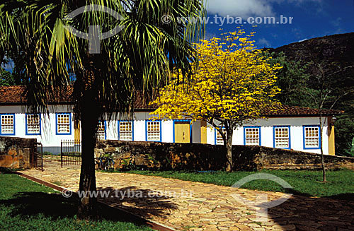  House facade - Colonial style - Tiradentes city* - Minas Gerais state - Brazil  *The whole architectural and town plan of the city is a National Historic Landmark since 20-04-1938. 